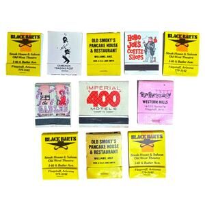 Vintage Flagstaff Arizona AZ Matchbook Lot Unstruck Full Retro Ads 1980s 1970s